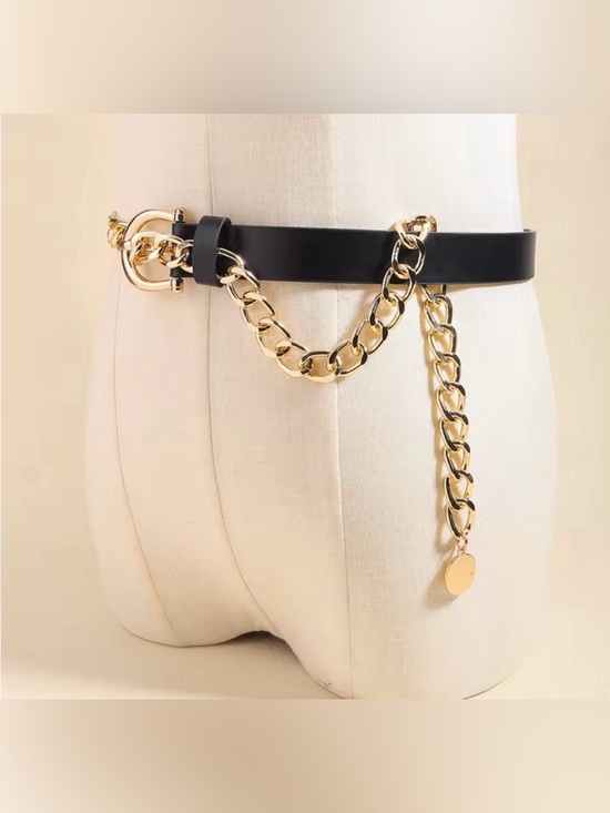 Accessories - NWT - Chain BELT - Black & Gold - Adjustable - Stylish - Luxury - Business